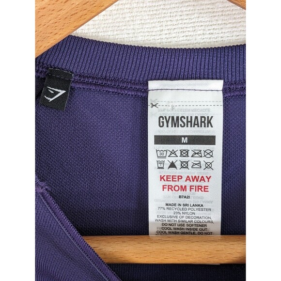 Gymshark Cropped Top Short Sleeve Seamless Boxy Oversized Purple Size Medium - Picture 3 of 7